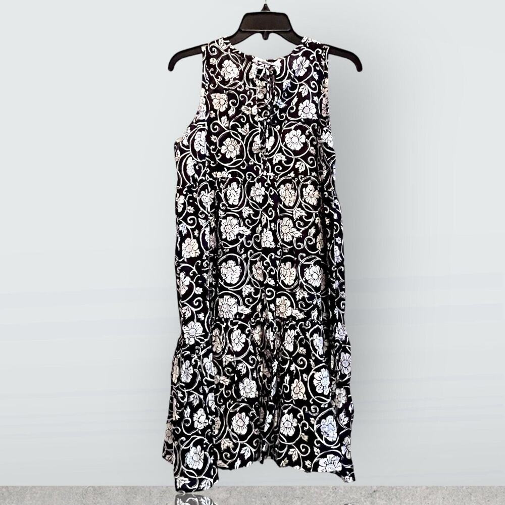 Emerson Fry India Collection Dress Medium Large Hand Block Print Organic Bows